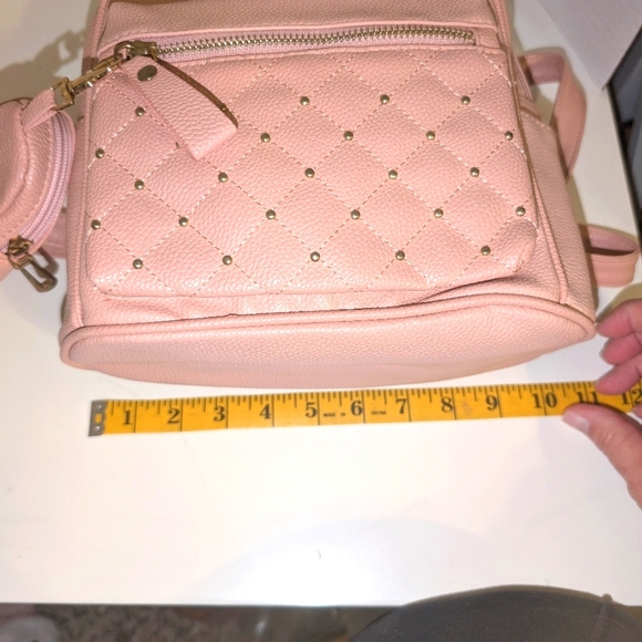 VBIGER Pink Backpack Purse Gold Studded Lots of Pockets Matching Change Purse‎ - Picture 7 of 9